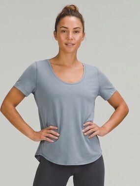 LULULEMON It's A Tie Short Sleeve T-Shirt - Blue Nile - Size 8 #223